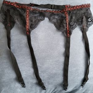 Vintage black lace garter belt